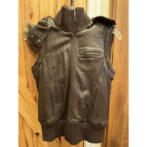 EMU Australia 100% Sheepskin Brown Leather Vest Size SMALL